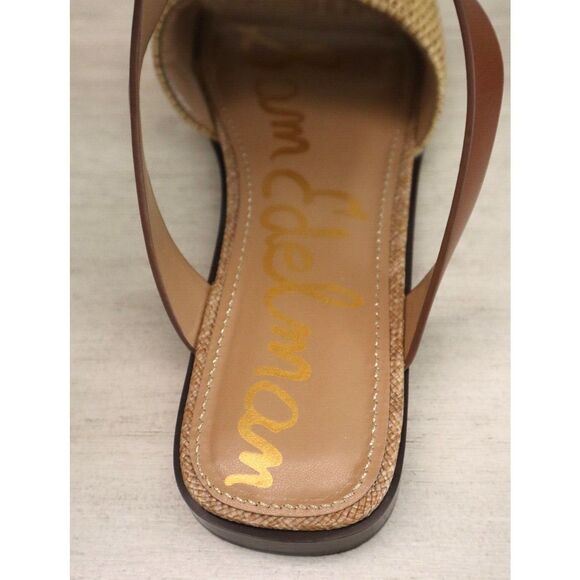 Sam Edelman Women's Sz 8.5M Brown Raffia Leather Ilsie Strappy Flat Sandals - Picture 5 of 10